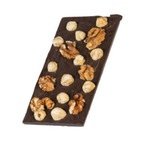 Czekolada Artystyczna 56% Ręcznie Robiona Orzechy Laskowe i Orzechy Włoskie, 90g