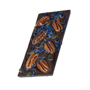 Czekolada Artystyczna 56% Ręcznie Robiona Orzechy Pekan, Bławatek i Pestki Dyni, 90g