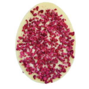 Czekolada artystyczna ręcznie robiona biała z owocami liofilizowanymi - JAJKO 90g