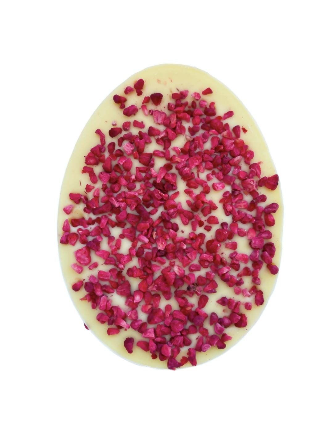 Czekolada artystyczna ręcznie robiona biała z owocami liofilizowanymi - JAJKO 90g